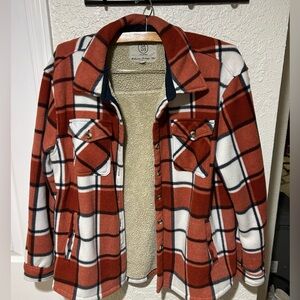 Red and White and Black Plaid Shaxket Jacket